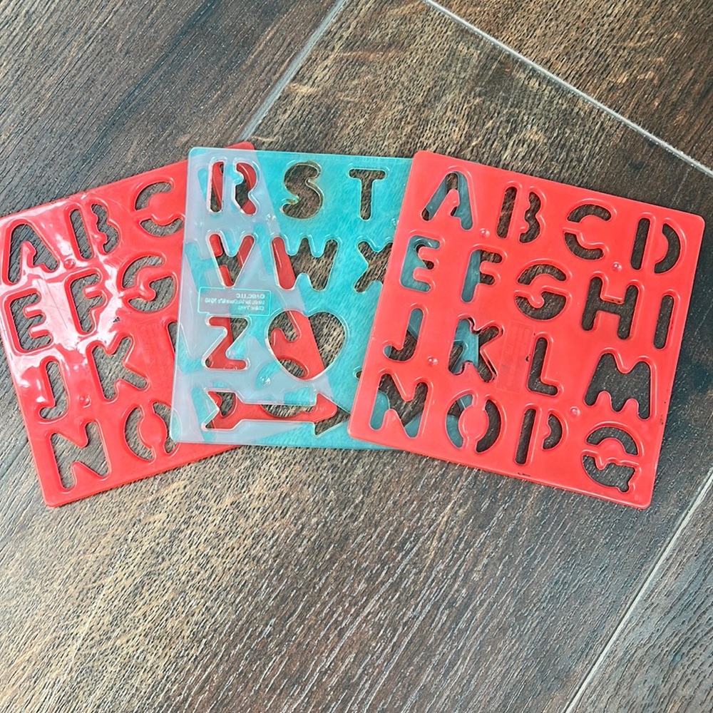 3pieces Albhabet lettering tracing squares